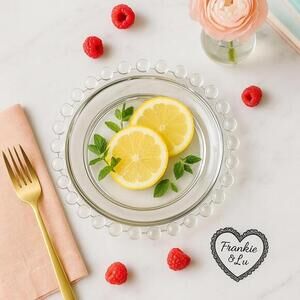 Vintage Imperial Glass Candlewick Dessert Plate Beaded Edge